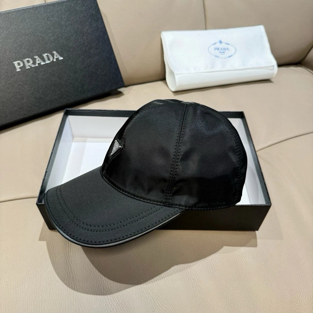 Prada Hats Triangle Plaque Nylon Baseball Cap image 5