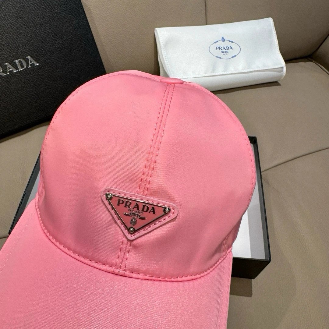 Prada Hats Triangle Plaque Nylon Baseball Cap image 11