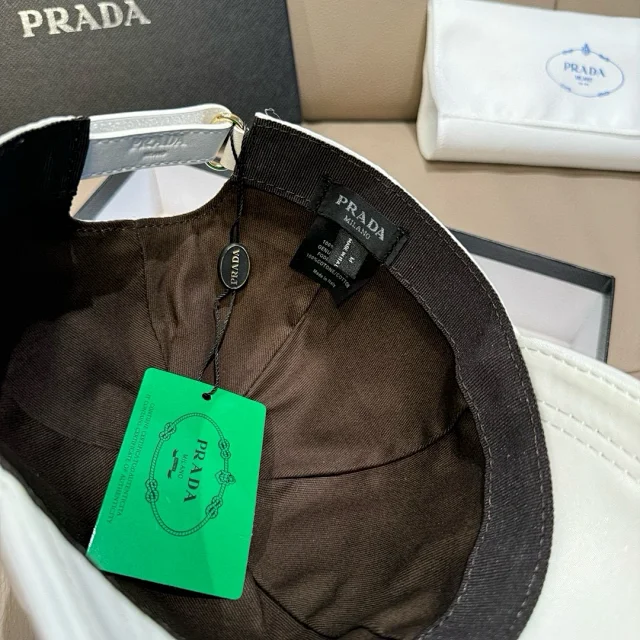 Prada Hats Triangle Plaque Nylon Baseball Cap product detail image 34