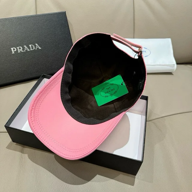 Prada Hats Triangle Plaque Nylon Baseball Cap product detail image 26