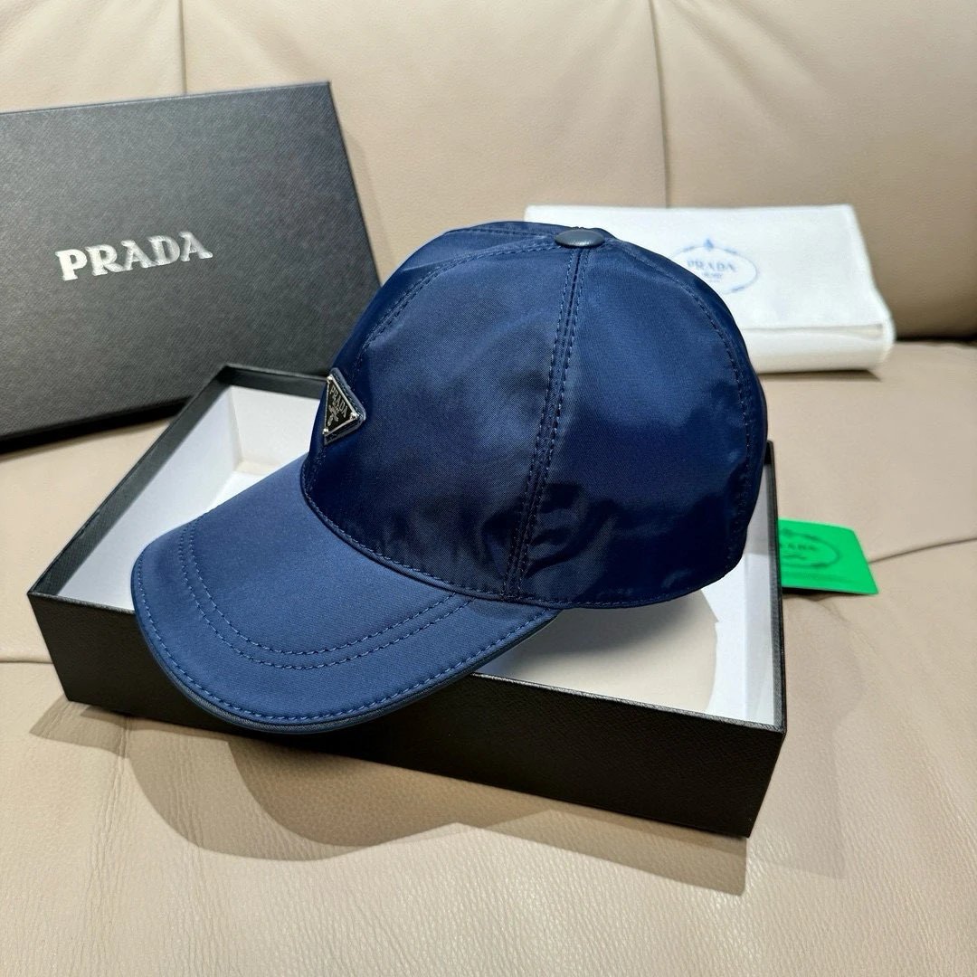 Prada Hats Triangle Plaque Nylon Baseball Cap image 7