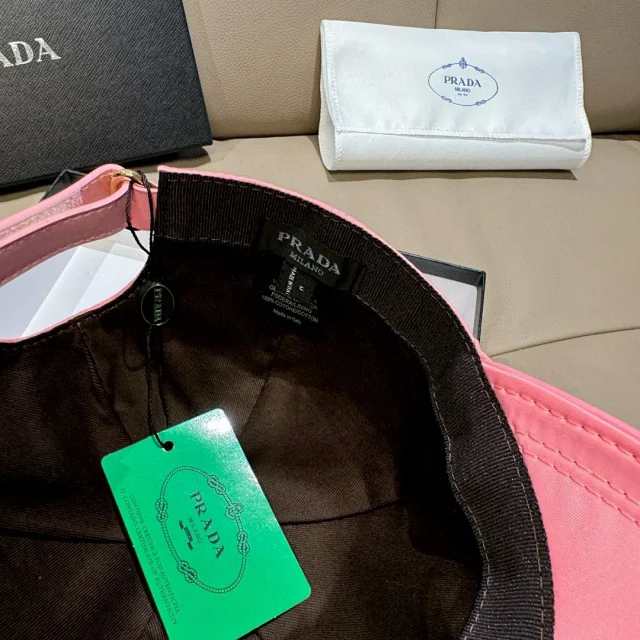 Prada Hats Triangle Plaque Nylon Baseball Cap product detail image 25