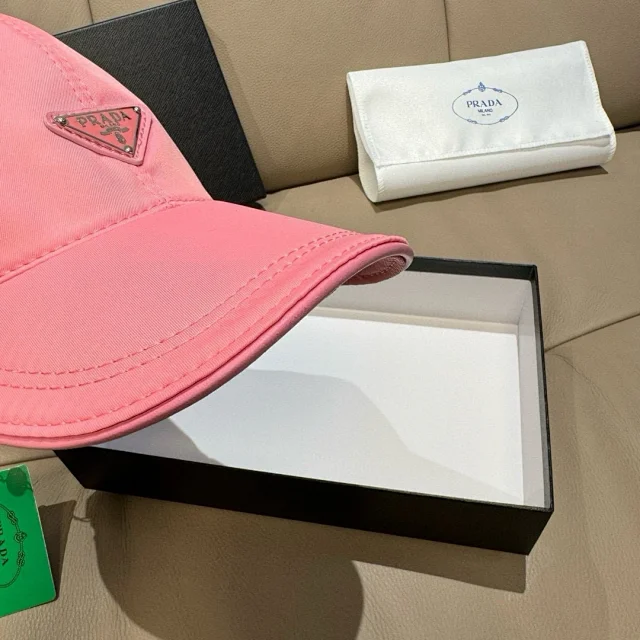 Prada Hats Triangle Plaque Nylon Baseball Cap product detail image 24