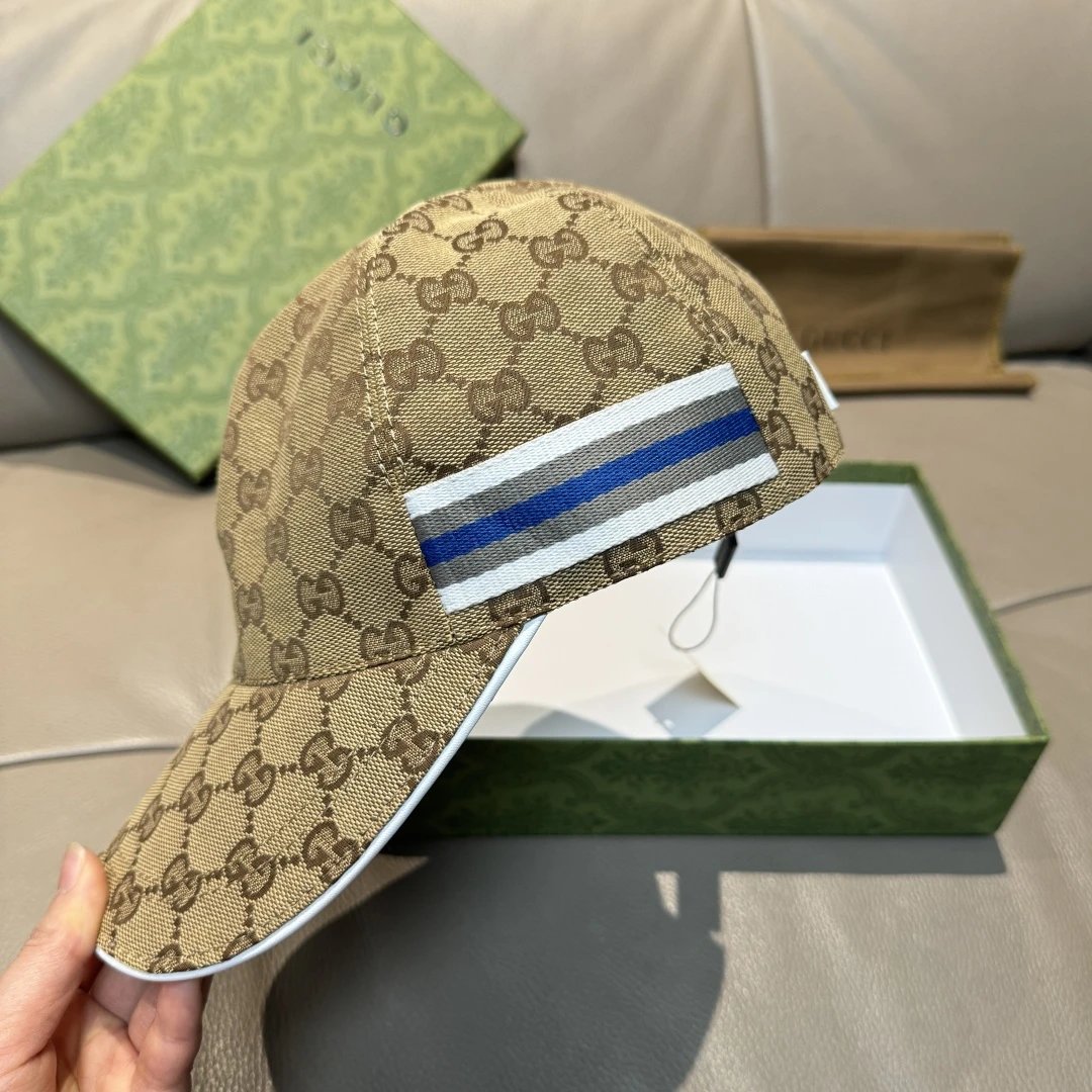 Gucci Hats GG monogram baseball cap with striped side band image 8