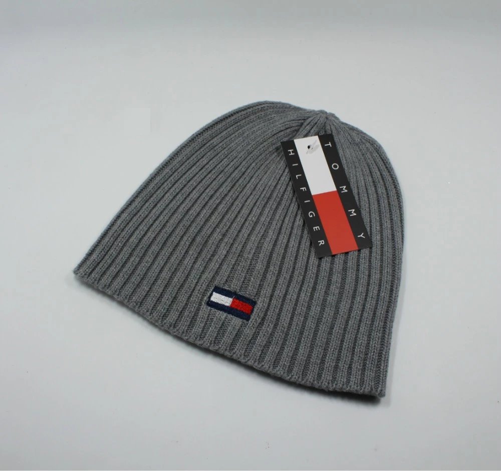 Tommy Hilfiger Grey Ribbed Beanie