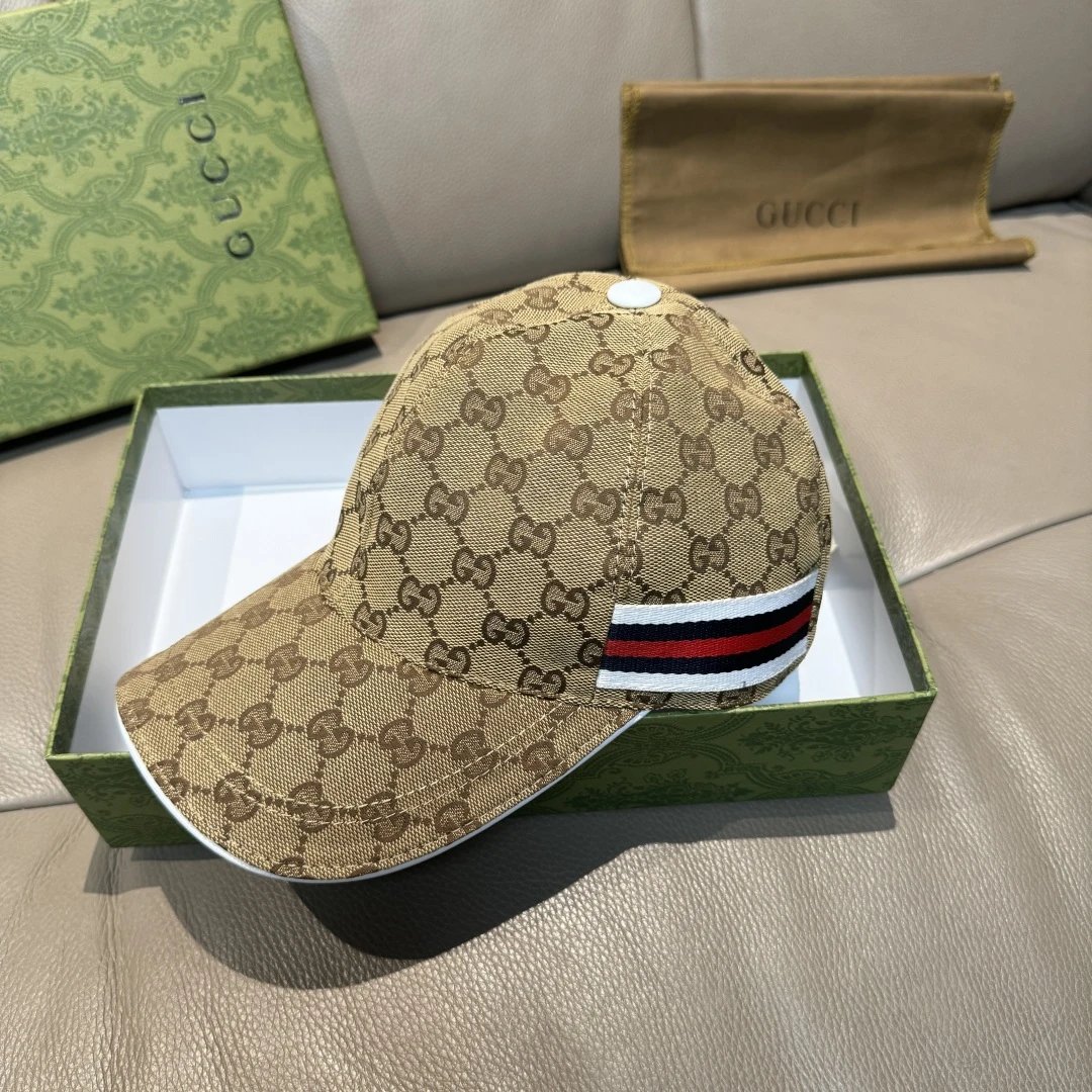 Gucci Hats GG monogram baseball cap with striped side band image 5