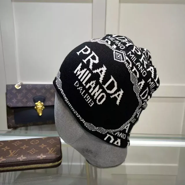 Prada Hats Logo Jacquard Knit Beanie product detail image 10