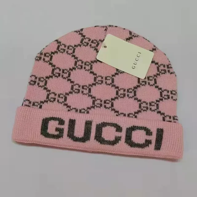 Gucci Hats GG monogram knit beanie product detail image 3