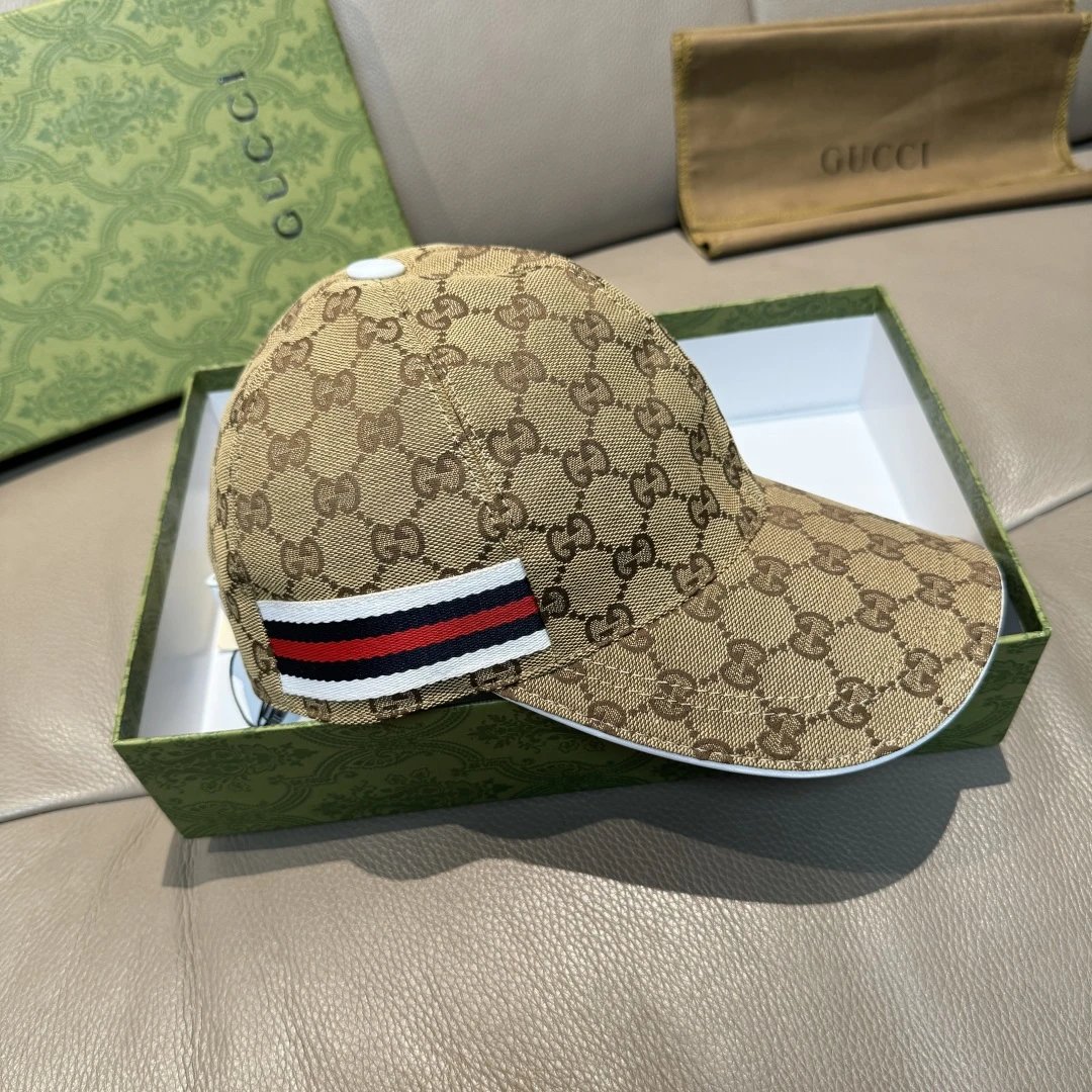 Gucci Hats GG monogram baseball cap with striped side band image 7
