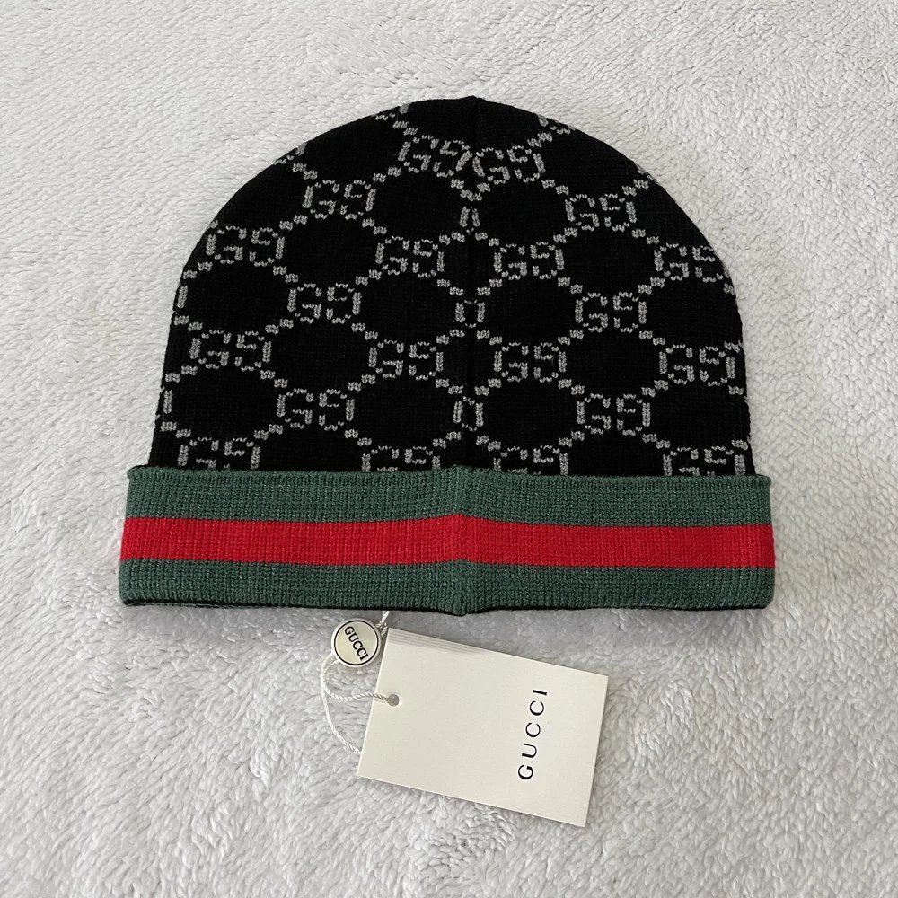 Gucci Hats GG Monogram Striped Knit Beanie image 11