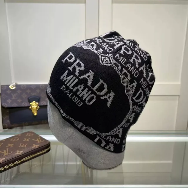 Prada Hats Logo Jacquard Knit Beanie product detail image 9