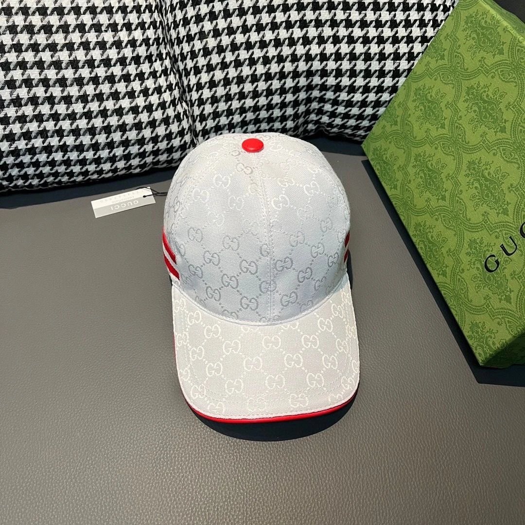 Gucci Hats GG monogram baseball cap with striped side band image 2