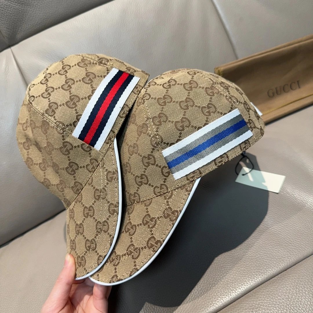Gucci Hats GG monogram baseball cap with striped side band image 9