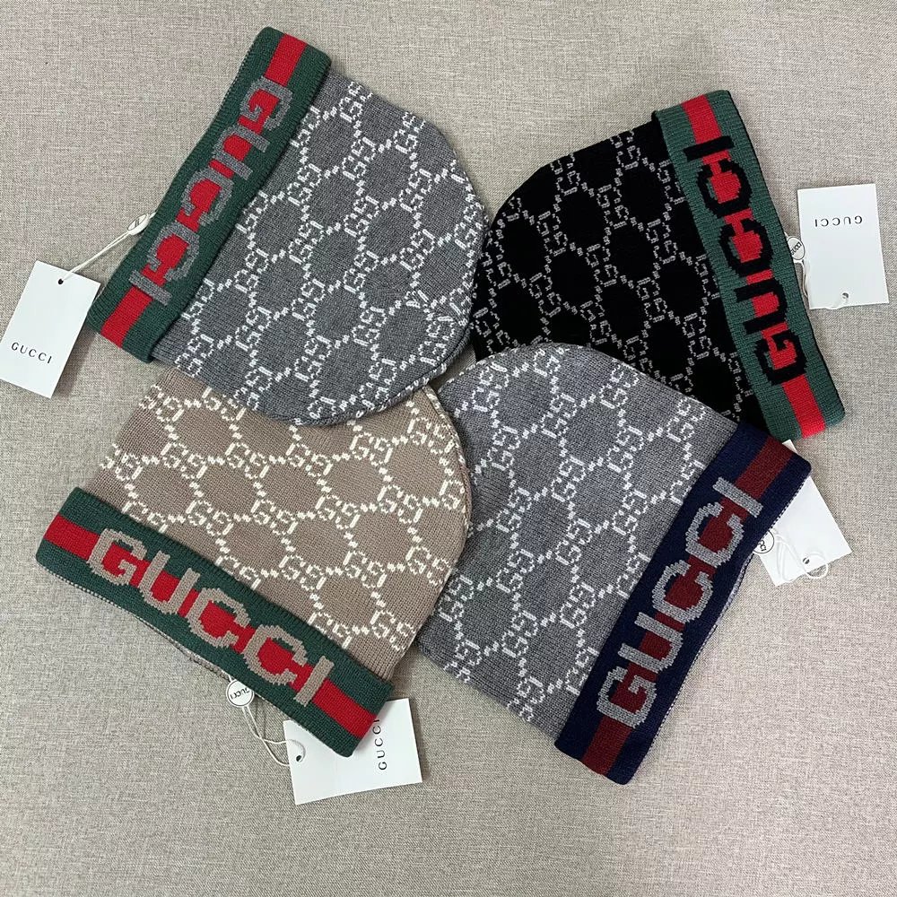 Gucci Hats GG Monogram Striped Knit Beanie image 6
