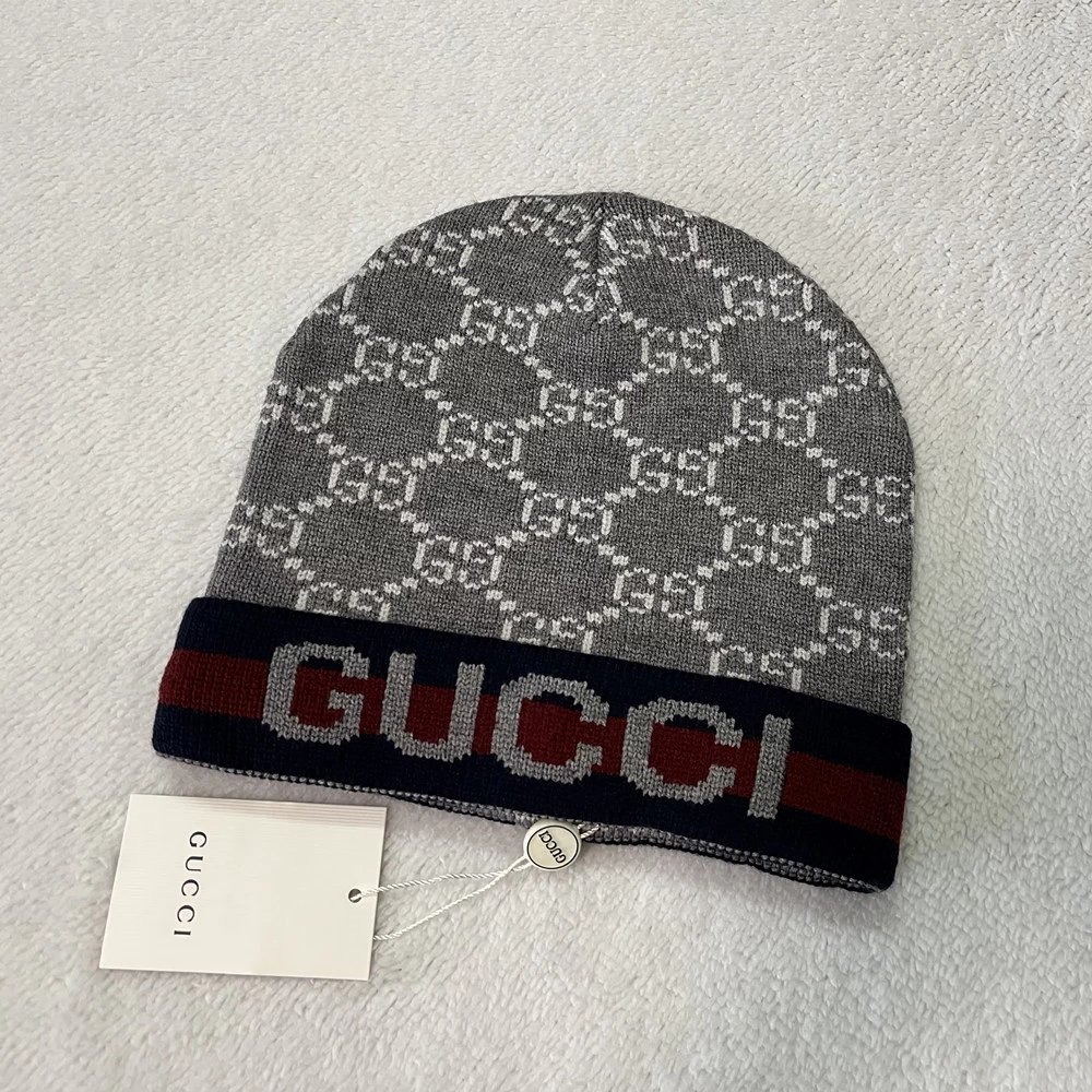 Gucci Hats GG Monogram Striped Knit Beanie image 8