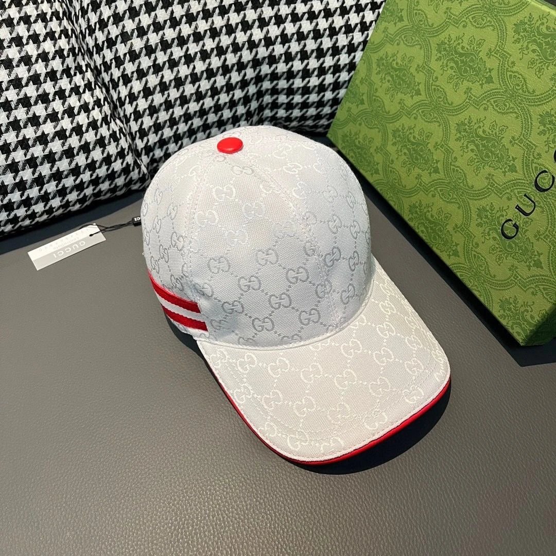 Gucci Hats GG monogram baseball cap with striped side band image 3