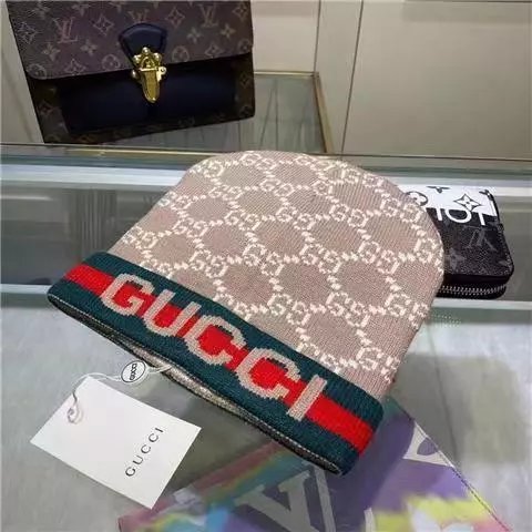 Gucci Hats GG Monogram Striped Knit Beanie image 4