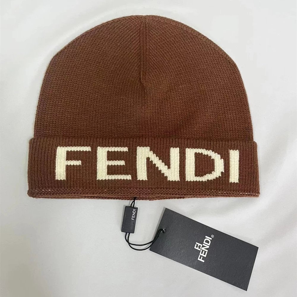 Fendi Logo Knit Beanie Black - 3