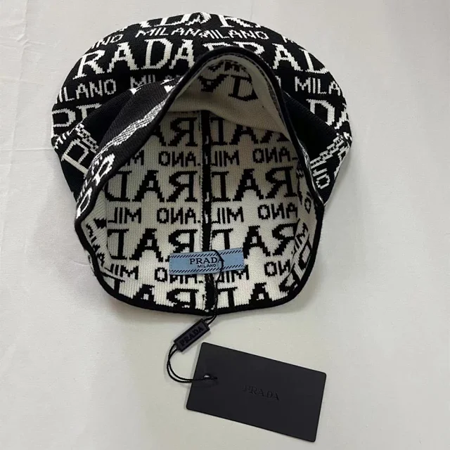 Prada Hats Logo Jacquard Knit Beanie product detail image 8