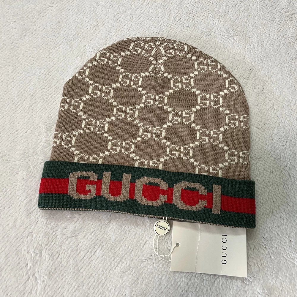 Gucci Hats GG Monogram Striped Knit Beanie image 9