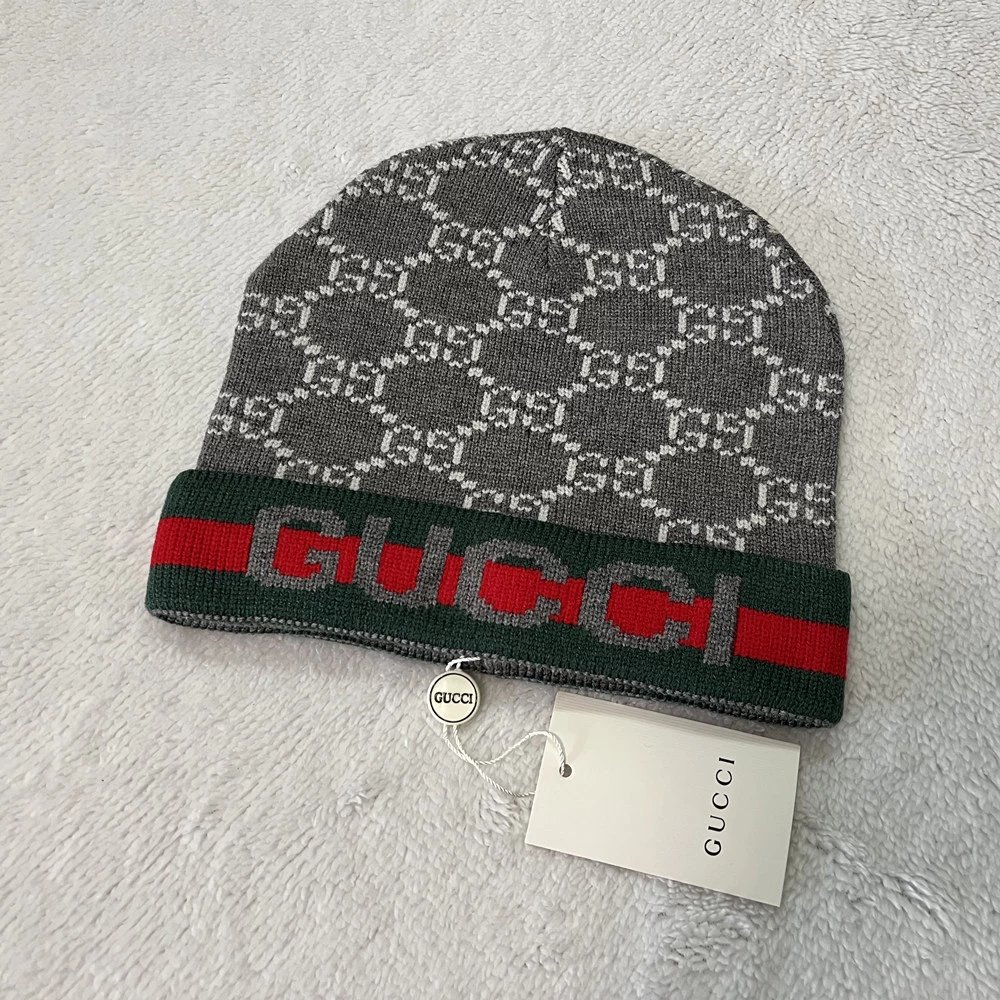 Gucci Hats GG Monogram Striped Knit Beanie image 10