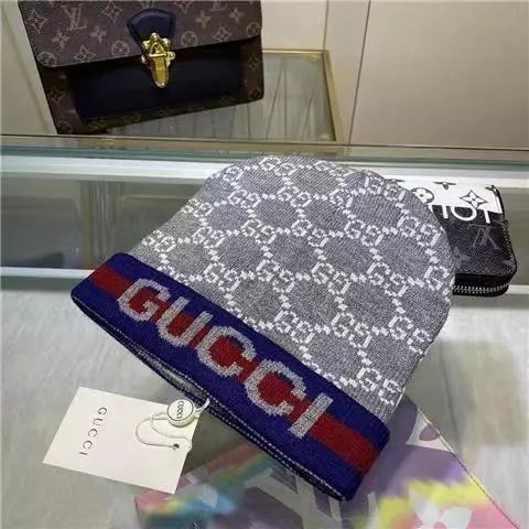 Gucci Hats GG Monogram Striped Knit Beanie image 5
