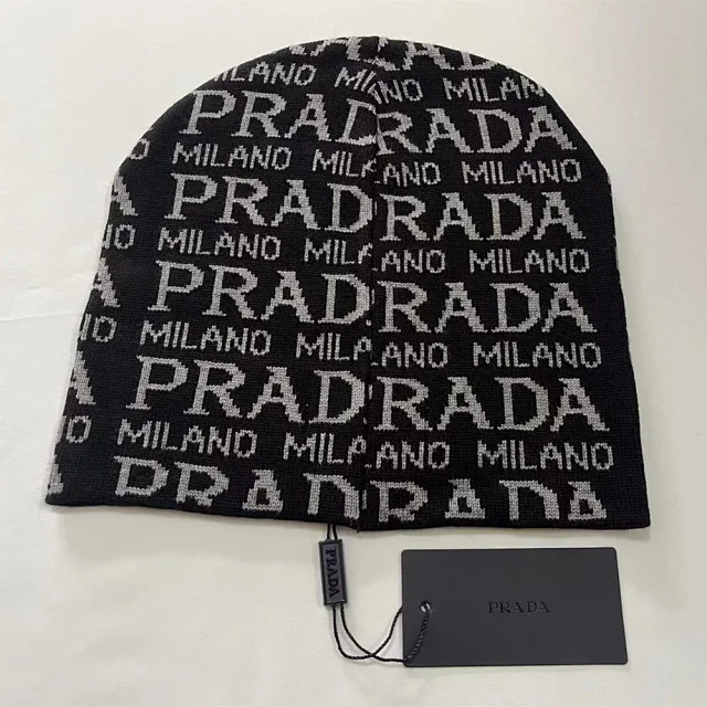 Prada Hats Logo Jacquard Knit Beanie product detail image 7
