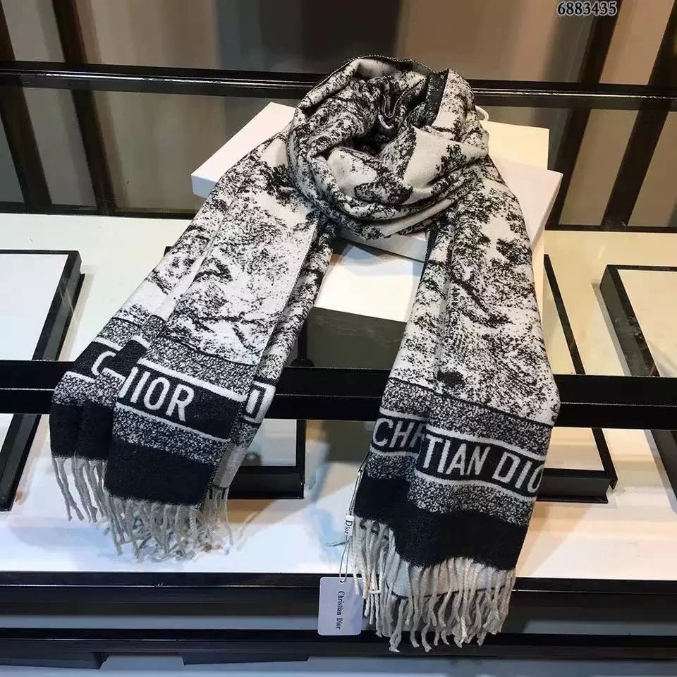 Dior Toile de Jouy Scarf Black/White