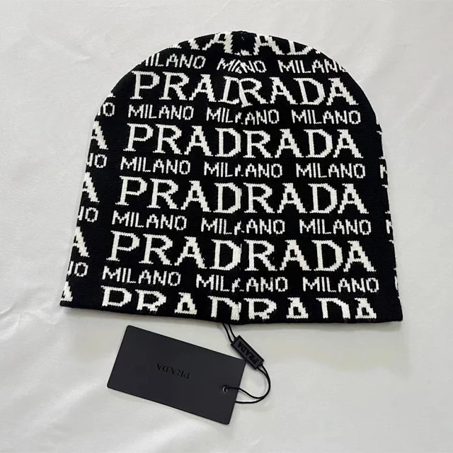 Prada Hats Logo Jacquard Knit Beanie product detail image 6