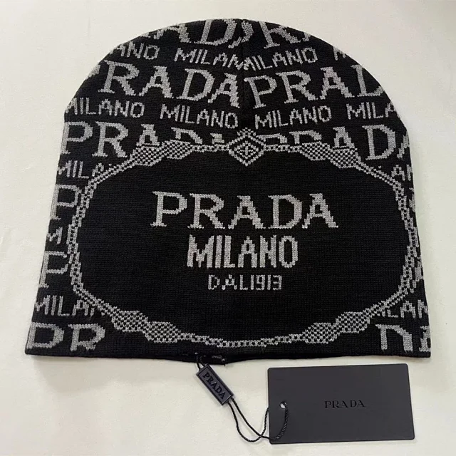 Prada Hats Logo Jacquard Knit Beanie product detail image 4