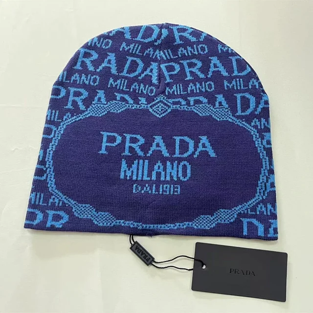 Prada Hats Logo Jacquard Knit Beanie product detail image 5
