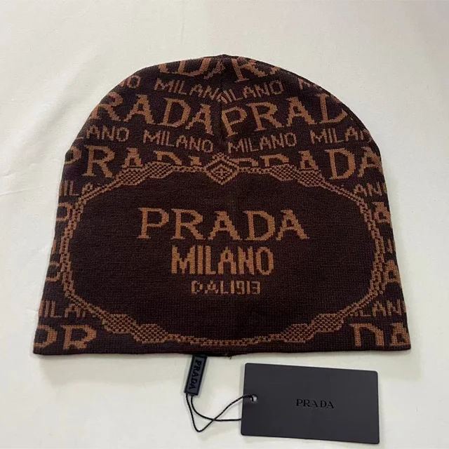Prada Hats Logo Jacquard Knit Beanie product detail image 3