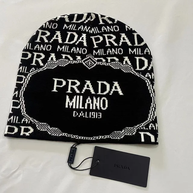 Prada Hats Logo Jacquard Knit Beanie product detail image 2