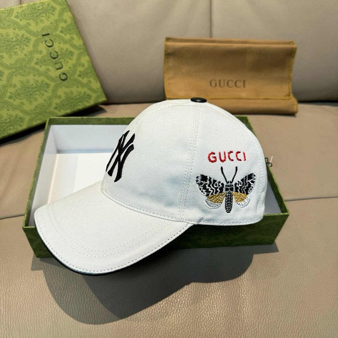 Gucci NY Yankees Butterfly Cap White