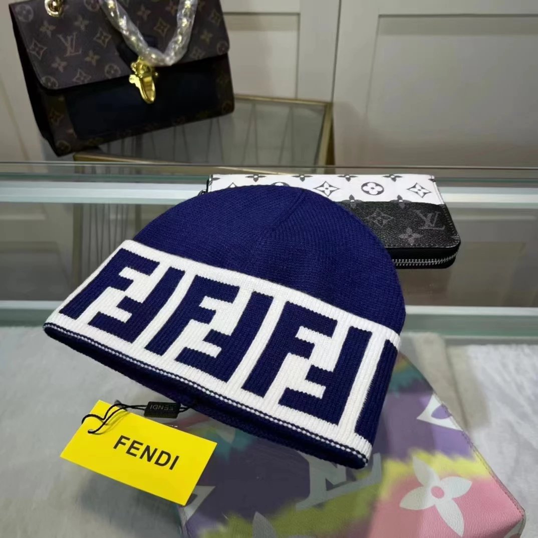 Fendi Hats Knitted FF Logo Beanie image 4