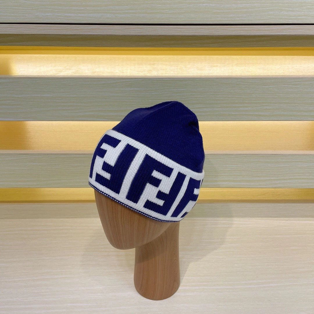 Fendi Hats Knitted FF Logo Beanie image 12