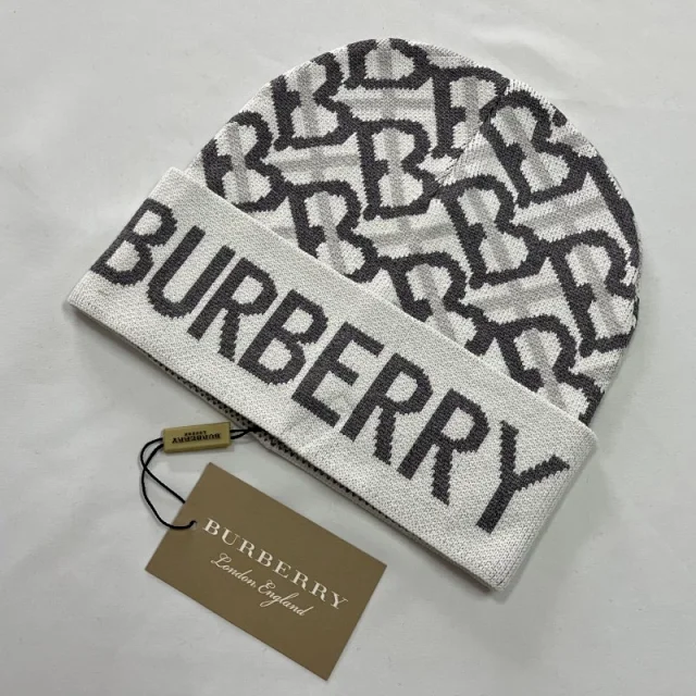 Burberry Hats Monogram Logo Knit Beanie product detail image 7