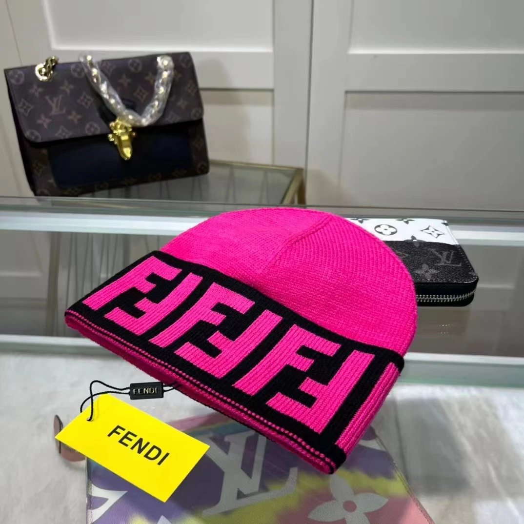 Fendi Hats Knitted FF Logo Beanie image 3