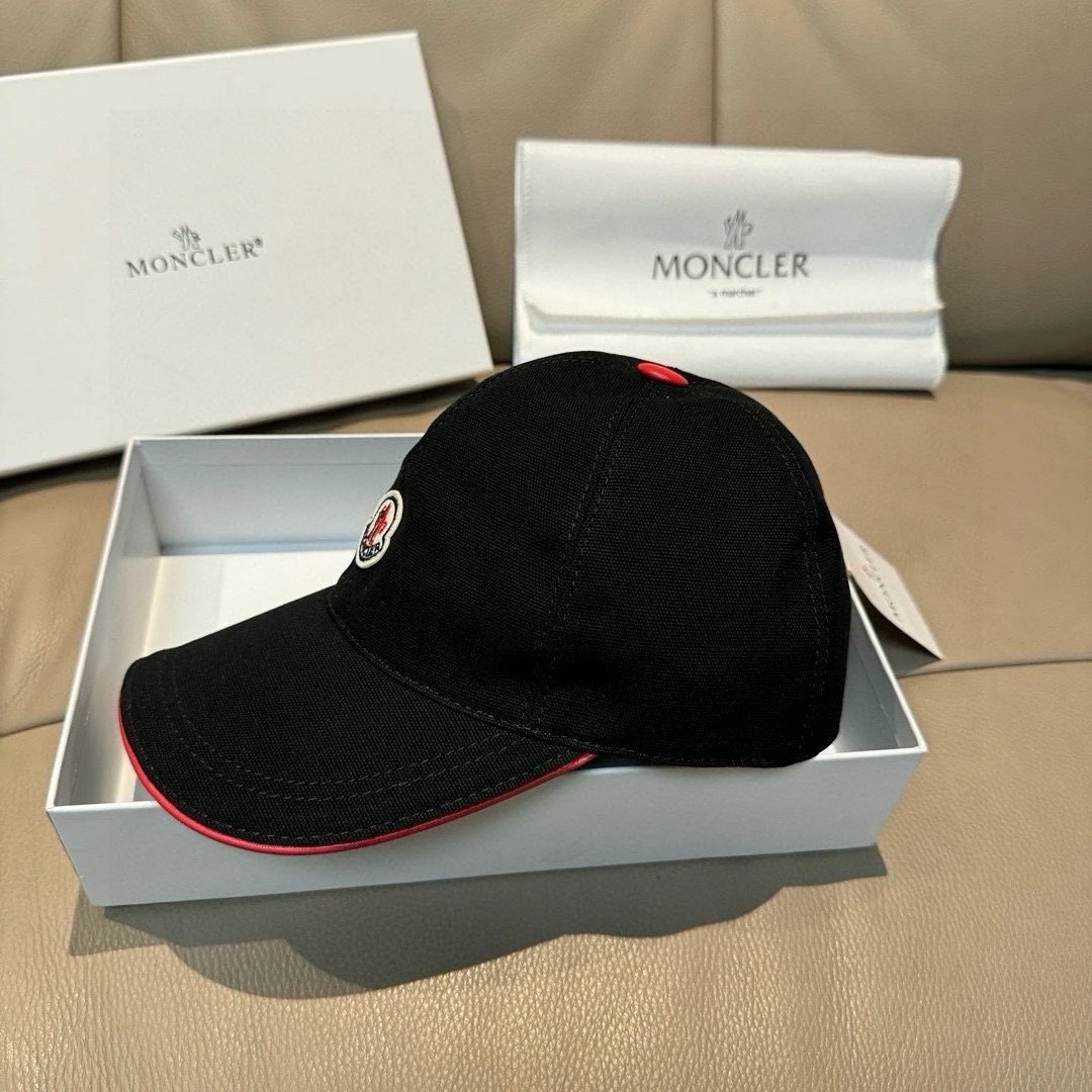 Moncler Hats Logo Patch Baseball Cap with Contrast Trim image 4