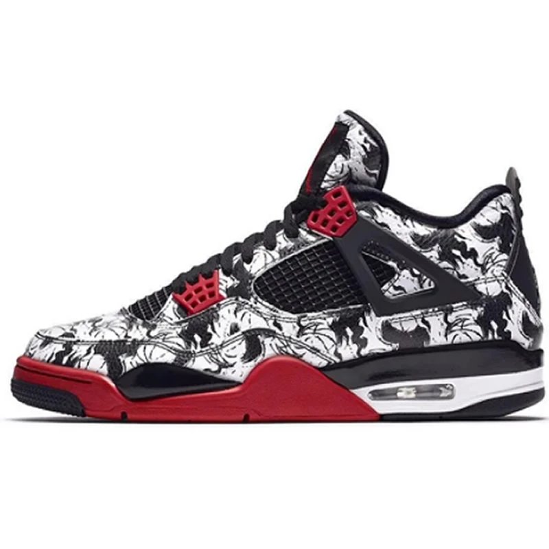 AJ4 Black and Red Graffiti