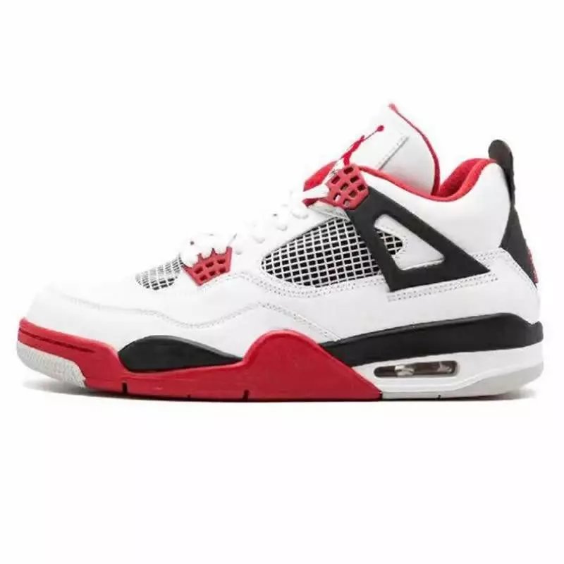 AJ4 White Black Red