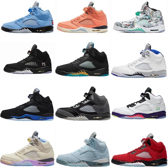 Air Jordan 5 AJ5 Joe 5 Flowing Maple White Red Flame Red Royal Blue Black Blue DJ Khaled White Purple Orange Black Red North Carolina Blue OW Co branded Cicada Wings White Sail Cicada Wings White Blue Bulls Red Lake Water Blue Ice Blue Paris Saint Germain Basketball Shoes Men's Shoes Women's Shoes