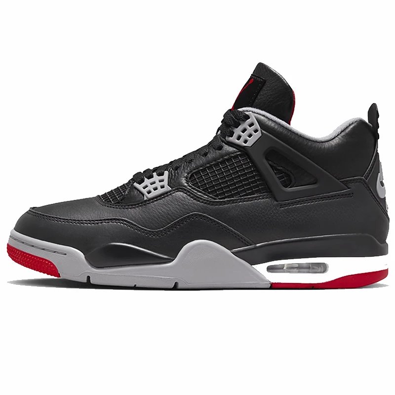 AJ4 Black and Red Leather