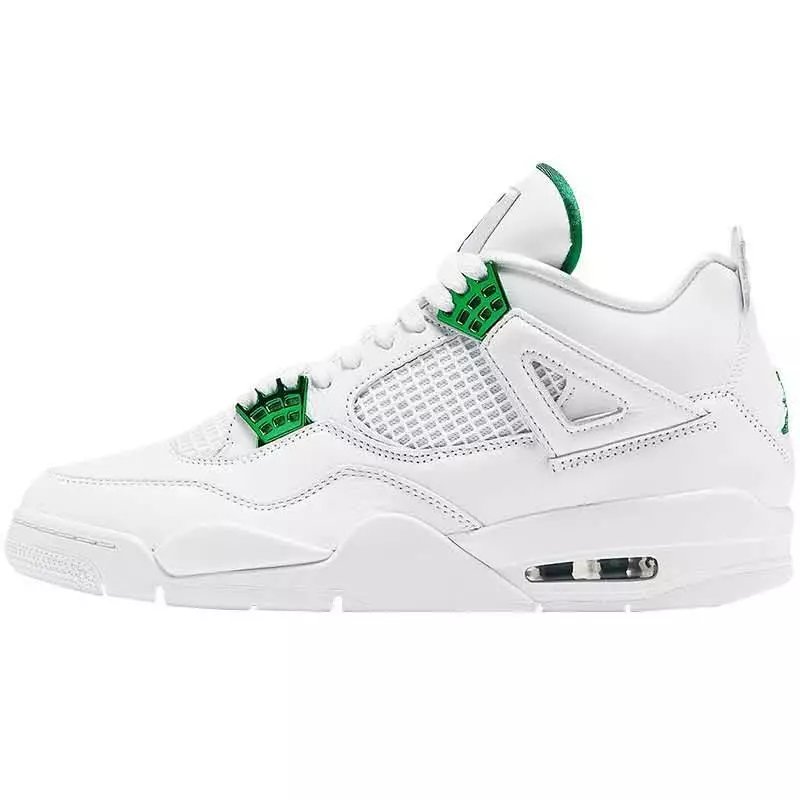 AJ4 White Green Metal Buckle