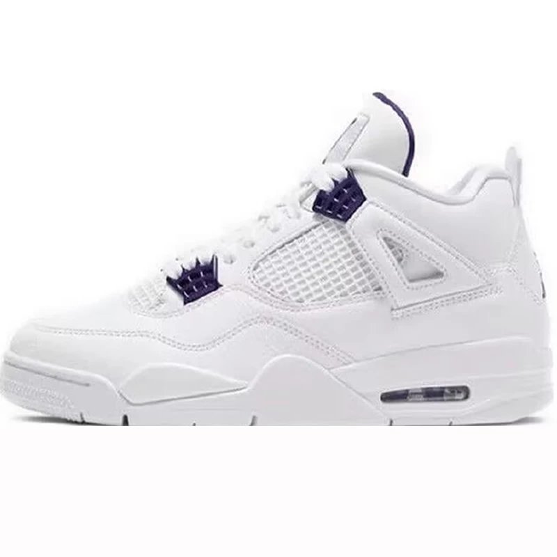 AJ4 White and Purple Metal Buckle