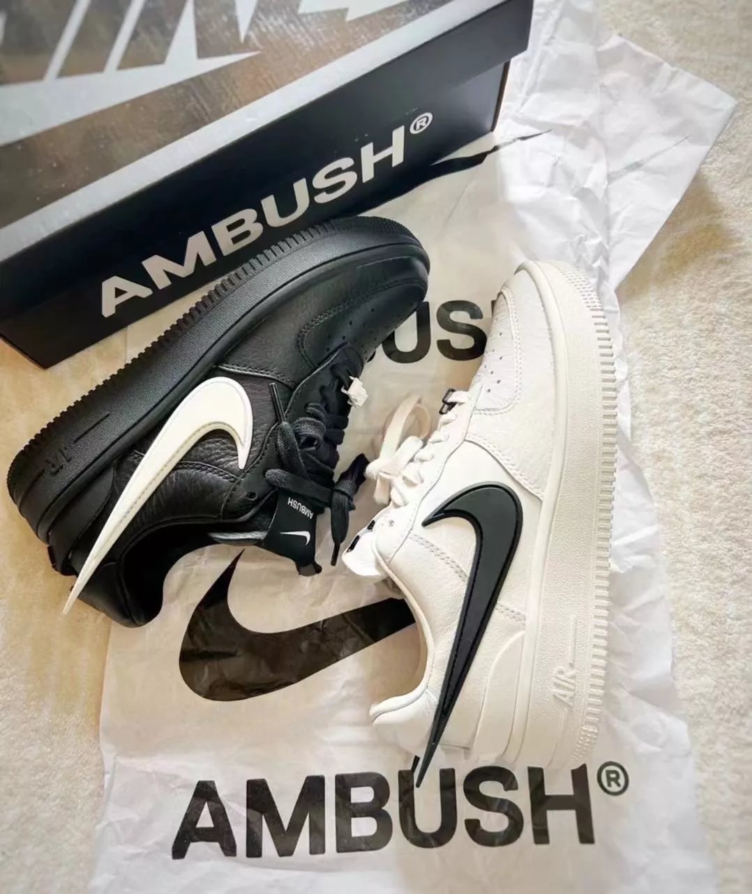 AF1 Low Ambush Collaboration Black White Casual Shoe