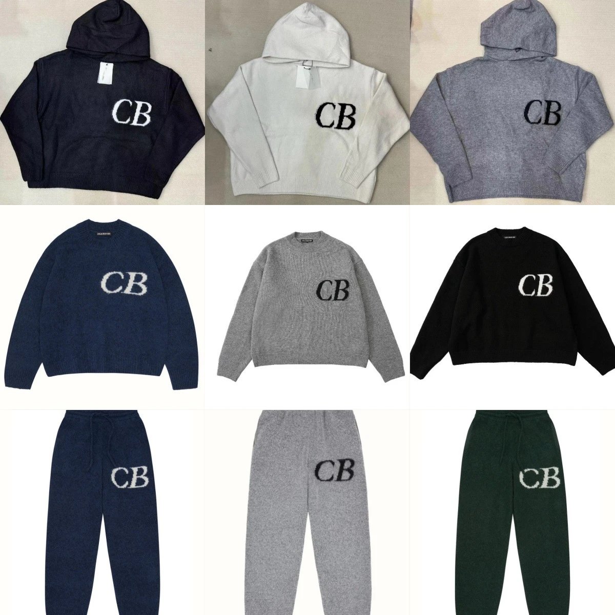 10/16 Sweater Set Men Women Letter Jacquard Loose Knit Casual Sweatpants Pants