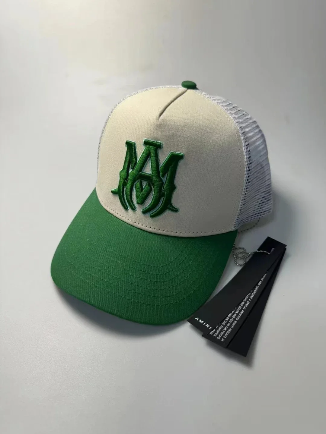 AMIRI Two-Tone Gothic MA Logo Trucker Cap