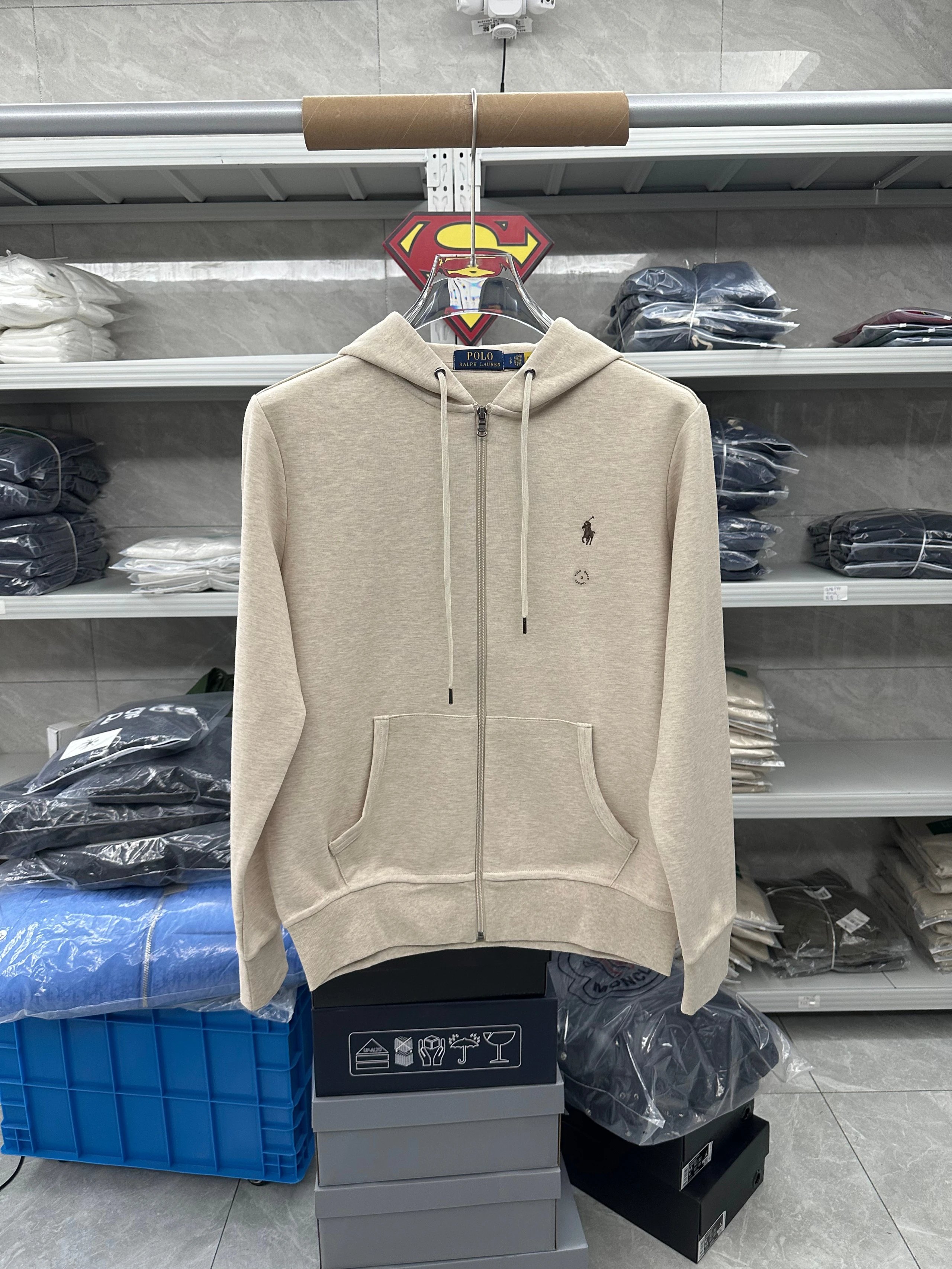 001FP-RL - Unisex Hooded Long Sleeve Cardigan - Oatmeal