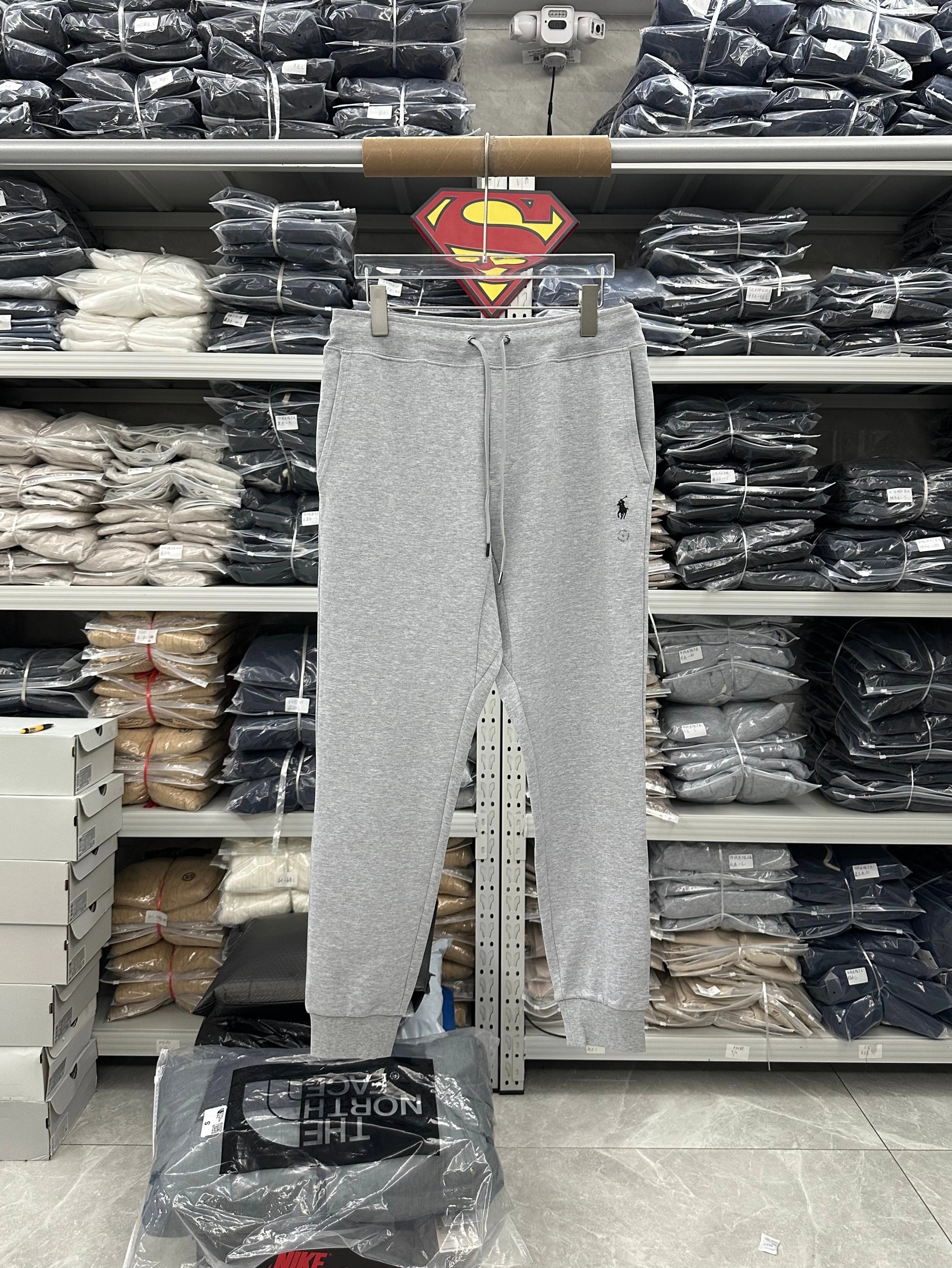 210FP-RL - Men's Cuffed Sweatpants - Gray & White